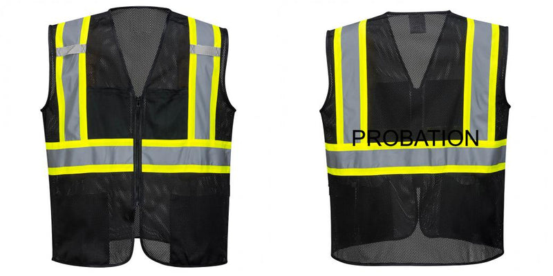 Custom Black Safety Vest Reflective High Visibility with Pockets
