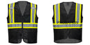 Custom Black Safety Vest Reflective High Visibility with Pockets