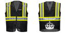 Custom Black Safety Vest Reflective High Visibility with Pockets