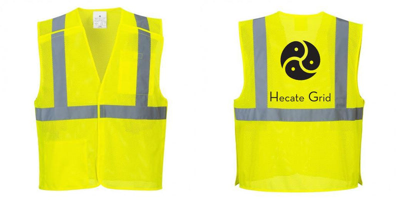 Custom Breakaway Class 2 Yellow Safety Vest Hi-Vis Reflective Breathable Mesh