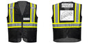 Custom Black Safety Vest Reflective High Visibility with Pockets