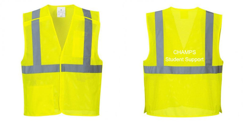 Custom Breakaway Class 2 Yellow Safety Vest Hi-Vis Reflective Breathable Mesh