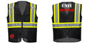 Custom Black Safety Vest Reflective High Visibility with Pockets