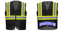 Custom Black Safety Vest Reflective High Visibility with Pockets