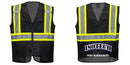 Custom Black Safety Vest Reflective High Visibility with Pockets