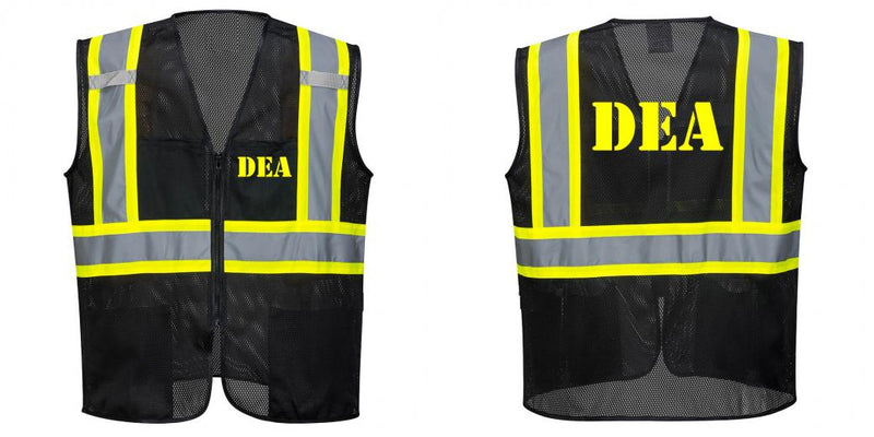 Custom Black Safety Vest Reflective High Visibility with Pockets