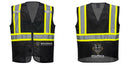 Custom Black Safety Vest Reflective High Visibility with Pockets
