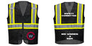 Custom Black Safety Vest Reflective High Visibility with Pockets