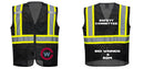 Custom Black Safety Vest Reflective High Visibility with Pockets