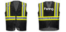 Custom Black Safety Vest Reflective High Visibility with Pockets