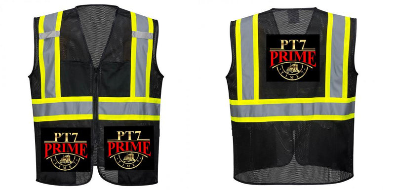 Custom Black Safety Vest Reflective High Visibility with Pockets
