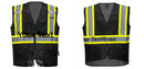 Custom Black Safety Vest Reflective High Visibility with Pockets
