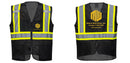 Custom Black Safety Vest Reflective High Visibility with Pockets
