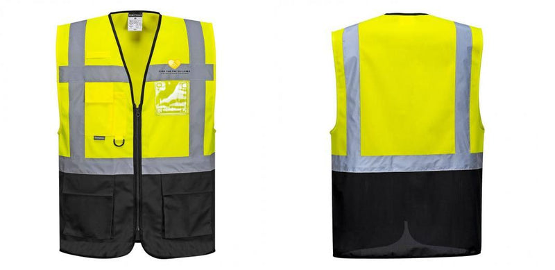 Custom Warsaw Yellow and Black Professional Style Safety Vest
