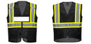 Custom Black Safety Vest Reflective High Visibility with Pockets