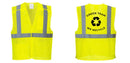 Custom Breakaway Class 2 Yellow Safety Vest Hi-Vis Reflective Breathable Mesh