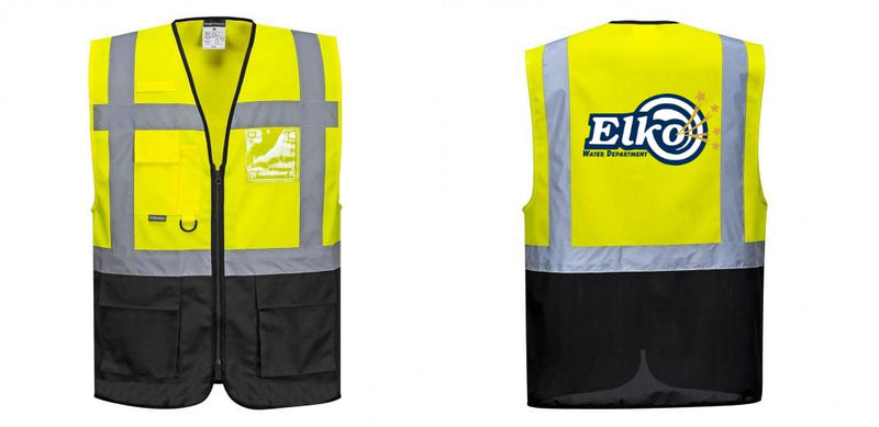 Custom Warsaw Yellow and Black Professional Style Safety Vest