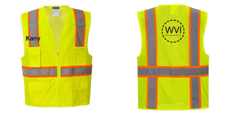 Custom Yellow Class 2 Safety Vest with Cooling Mesh Back