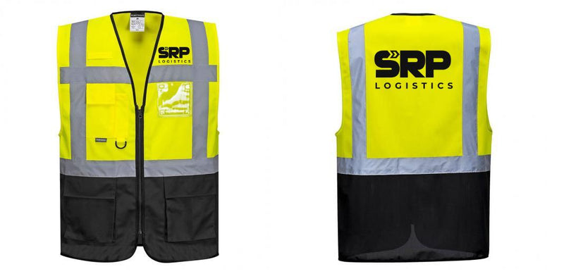 Custom Warsaw Yellow and Black Professional Style Safety Vest