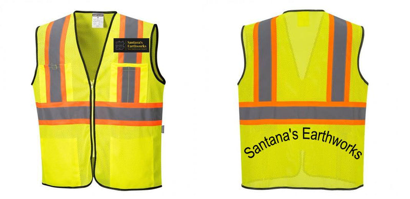 Custom Yellow Mesh Class 2 Reflective Safety Vest with Pockets