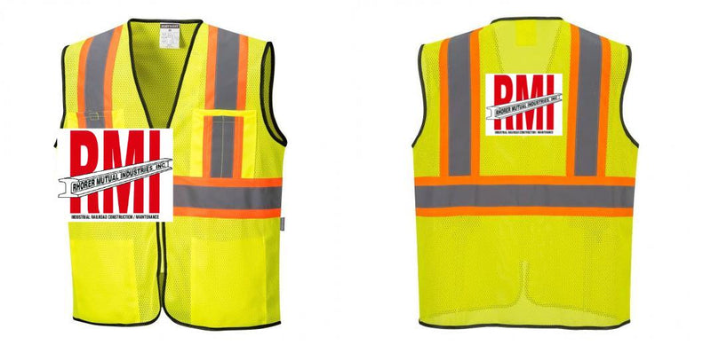 Custom Yellow Mesh Class 2 Reflective Safety Vest with Pockets
