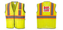 Custom Yellow Mesh Class 2 Reflective Safety Vest with Pockets