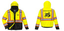 Custom Reflective Hi-Vis 2-in-1 Winter Bomber Jacket in Yellow/Black