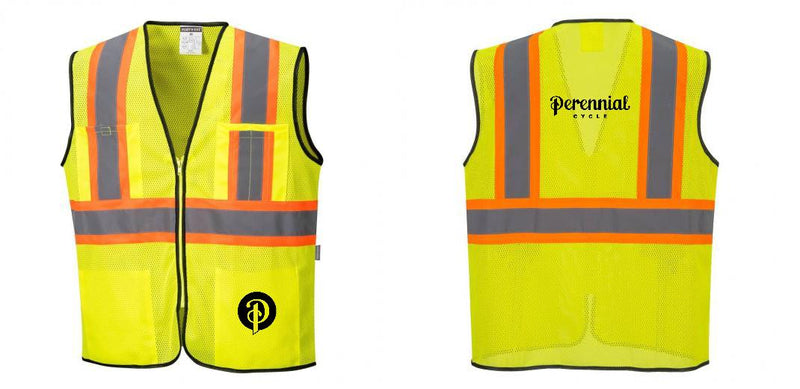 Custom Yellow Mesh Class 2 Reflective Safety Vest with Pockets