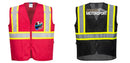 Custom RED Safety Vest Reflective High Visibility with Pockets