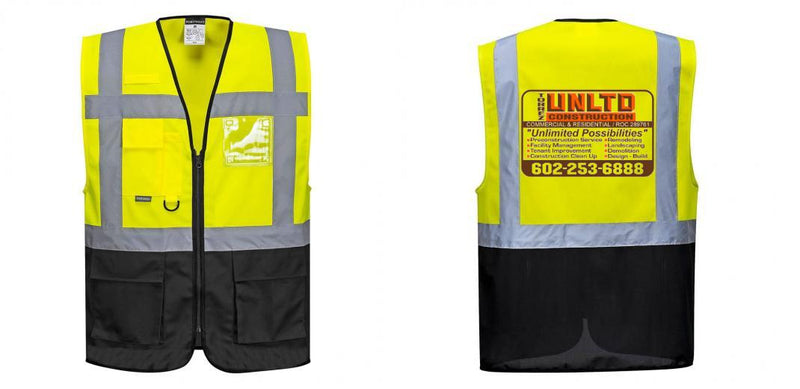 Custom Warsaw Yellow and Black Professional Style Safety Vest