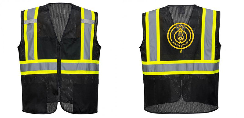 Custom Black Safety Vest Reflective High Visibility with Pockets
