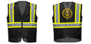 Custom Black Safety Vest Reflective High Visibility with Pockets