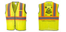 Custom Yellow Mesh Class 2 Reflective Safety Vest with Pockets