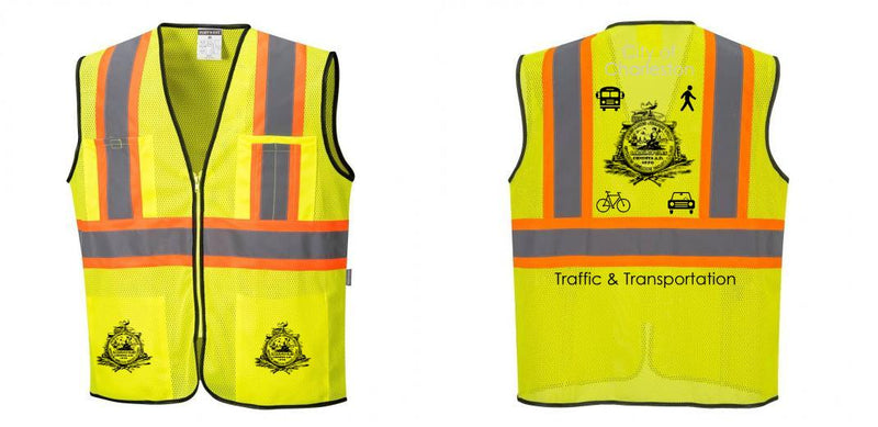 Custom Yellow Mesh Class 2 Reflective Safety Vest with Pockets