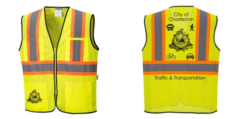Custom Yellow Mesh Class 2 Reflective Safety Vest with Pockets