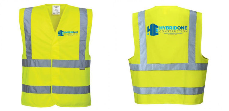 Custom Logo Reflective Yellow Safety Vest - ANSI Class 2