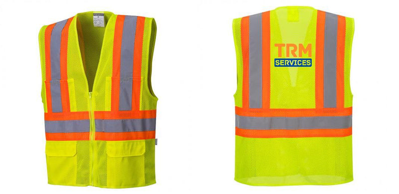 Custom Contrast High Visibility Full Mesh Yellow Safety Vest