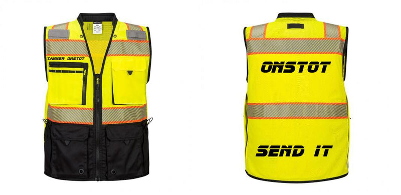 Custom Premium Two-toned Surveyor Safety Vest with Segmented Tape