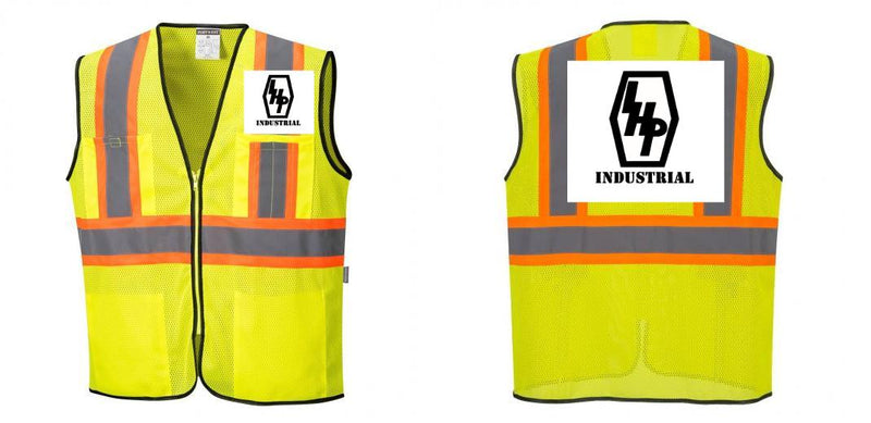 Custom Yellow Mesh Class 2 Reflective Safety Vest with Pockets