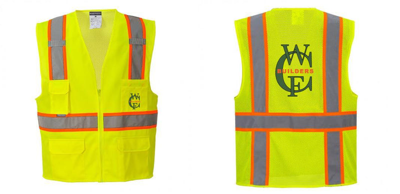 Custom Yellow Class 2 Safety Vest with Cooling Mesh Back