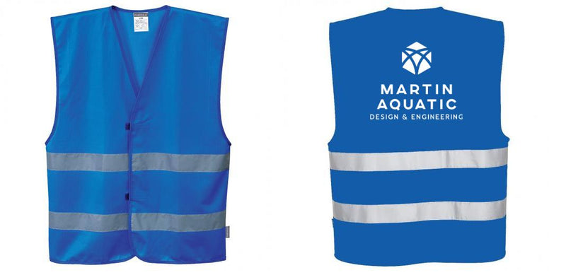 Custom ROYAL BLUE Safety Vest Reflective Hi Vis Work and Event Style Vest