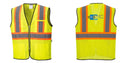 Custom Yellow Mesh Class 2 Reflective Safety Vest with Pockets
