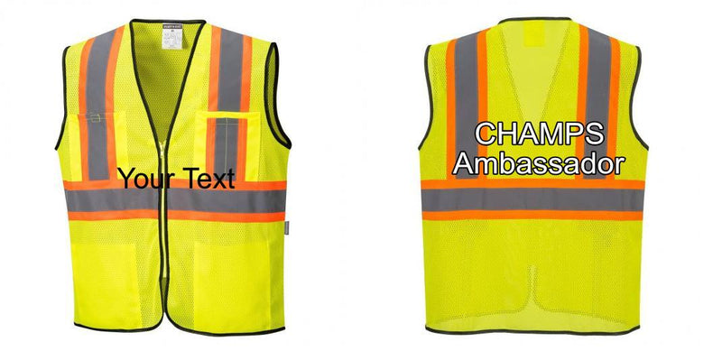 Custom Yellow Mesh Class 2 Reflective Safety Vest with Pockets