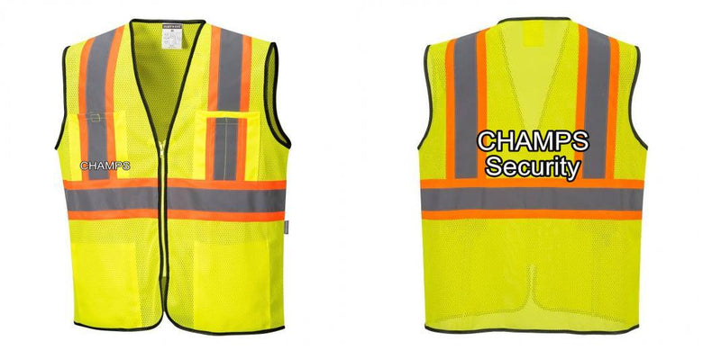 Custom Yellow Mesh Class 2 Reflective Safety Vest with Pockets