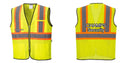 Custom Yellow Mesh Class 2 Reflective Safety Vest with Pockets