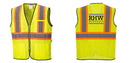Custom Yellow Mesh Class 2 Reflective Safety Vest with Pockets