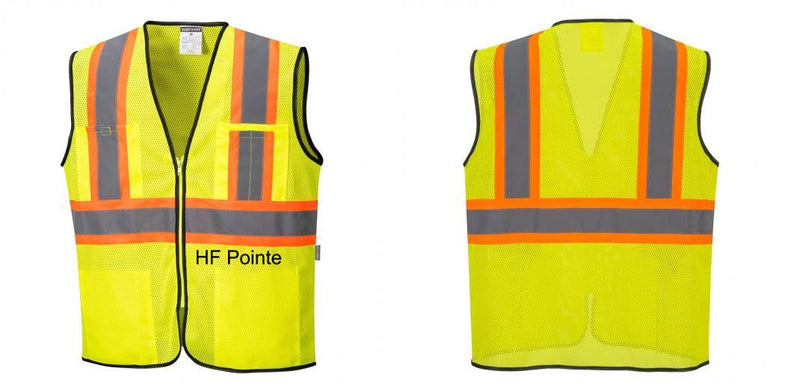 Custom Yellow Mesh Class 2 Reflective Safety Vest with Pockets