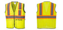 Custom Yellow Mesh Class 2 Reflective Safety Vest with Pockets