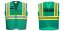 Custom Green Safety Vest Reflective High Visibility with Pockets