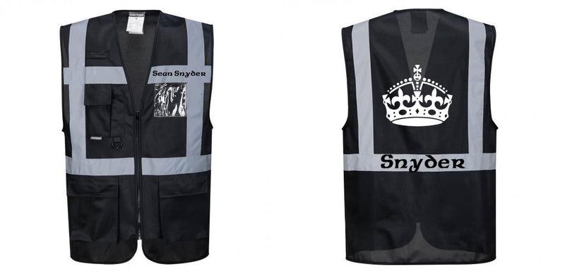 Custom Black Professional Executive Style Safety Vest